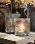 Windlicht zilver goud bubbel glas S