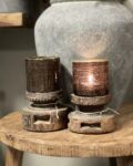 Windlicht koord glass bruin
