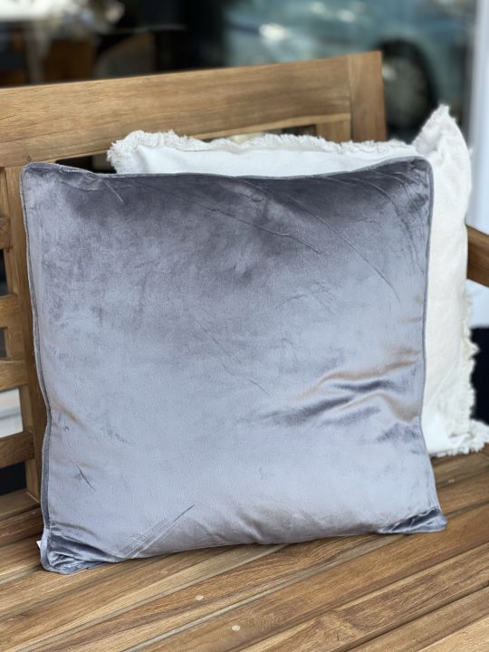 donker grijs kussen velvet