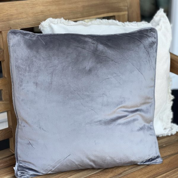 donker grijs kussen velvet